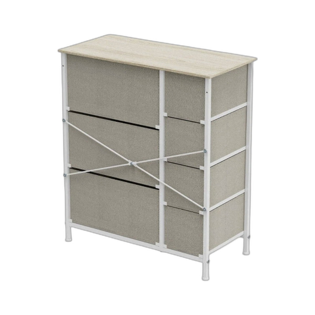 Ovela 7 Drawer Storage Chest Beige Lightweight Durable Storage DEMO