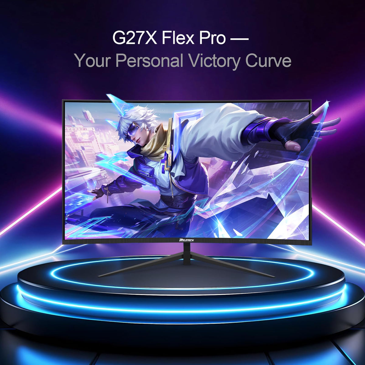 Reletech 27" Monitors Curved Gaming Monitor 2K QHD 180Hz 1ms Response DEMO