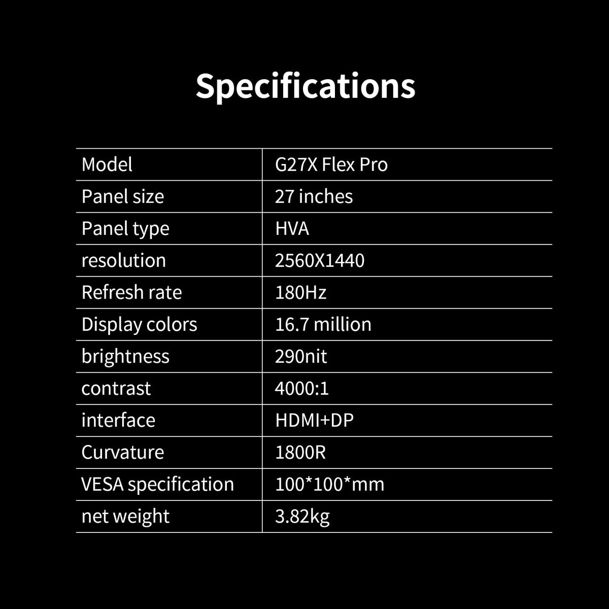 Reletech 27" Monitors Curved Gaming Monitor 2K QHD 180Hz 1ms Response DEMO