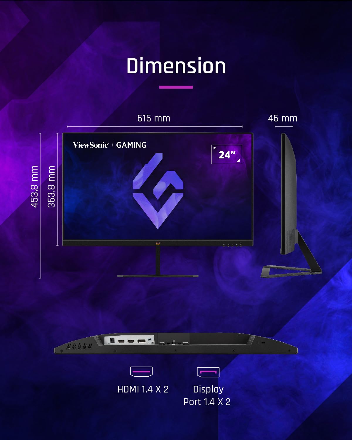 ViewSonic VX2779-HD-PRO Monitors 27" Full HD 180Hz Gaming Monitor Black DEMO