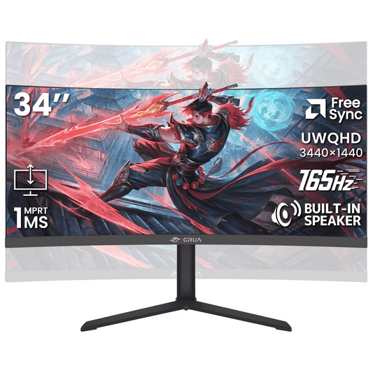 CRUA 34 Monitors Inch Ultrawide Gaming Monitor 3440x1440 165Hz Black DEMO