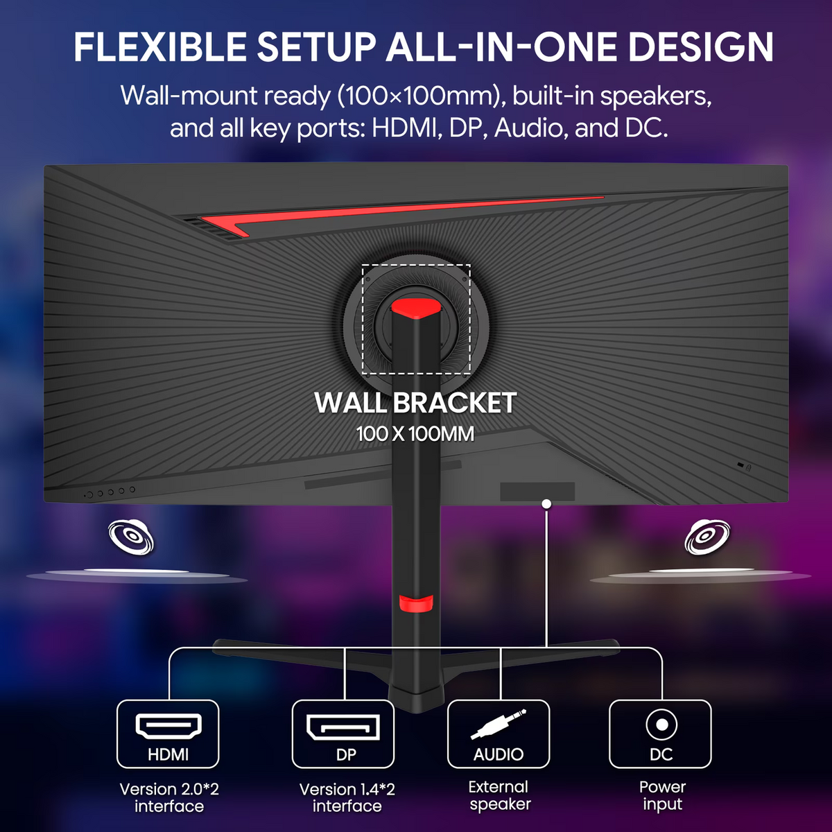 CRUA 34 Monitors Inch Ultrawide Gaming Monitor 3440x1440 165Hz Black DEMO