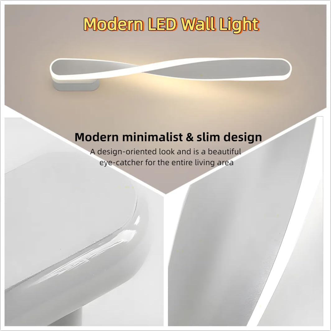 Minimalist LED Wall Lighting Fixtures Indoor Lamps White Home Decor Size NEW