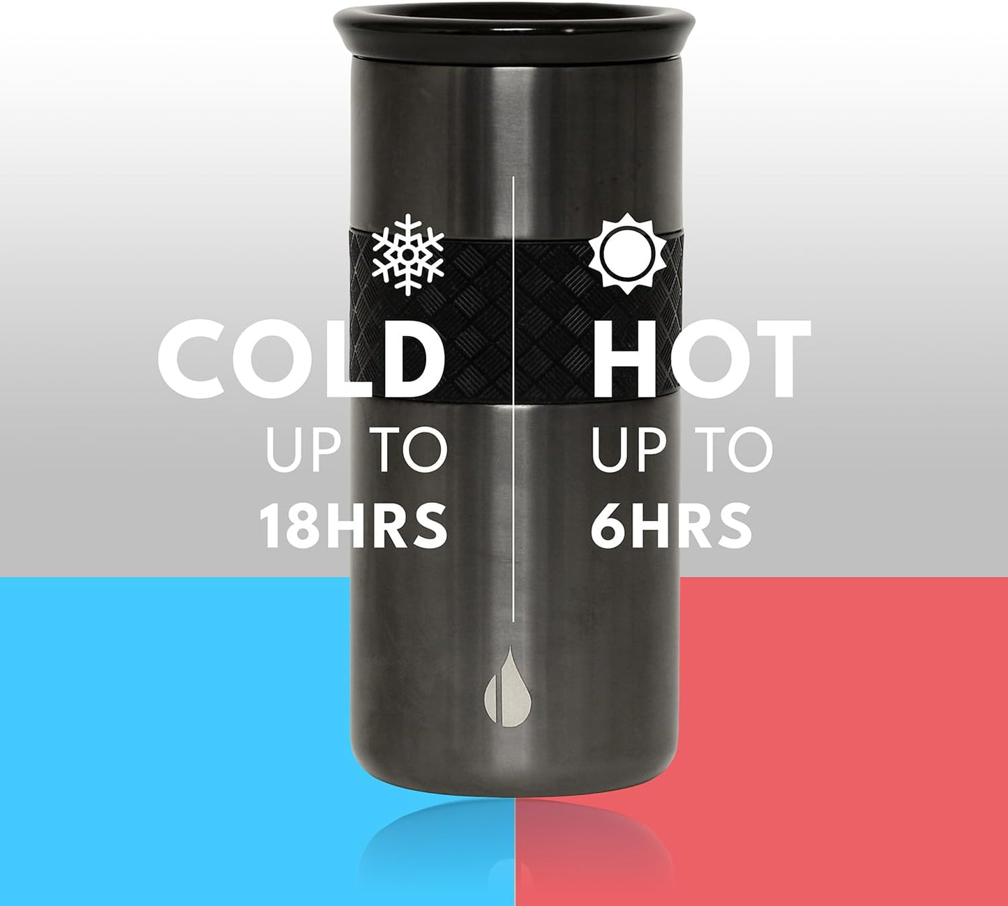Elemental 16oz Insulated Cup Coffee Tumbler Stainless Steel Gunmetal Black NEW