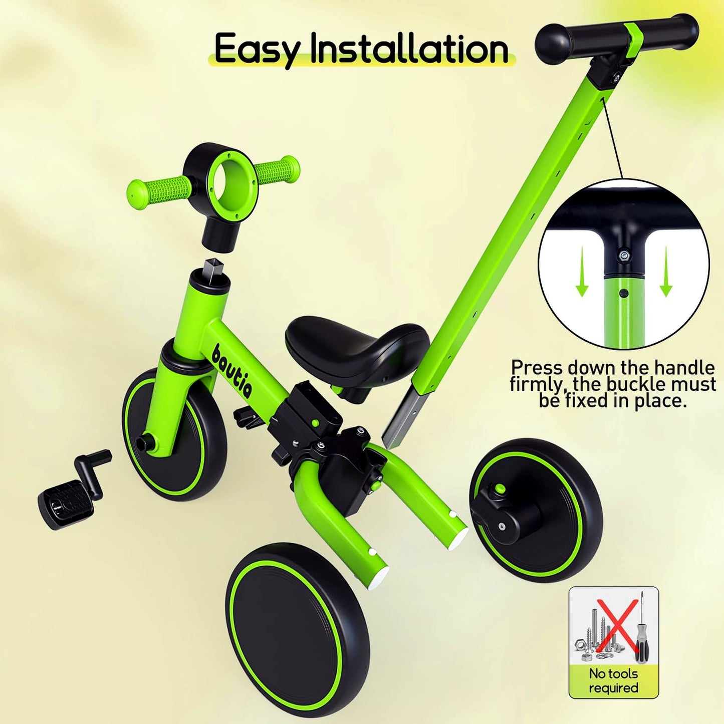 Bautia Tricycle Trikes & Bikes with Push Handle Toddlers Size 27x13x17 Size NEW