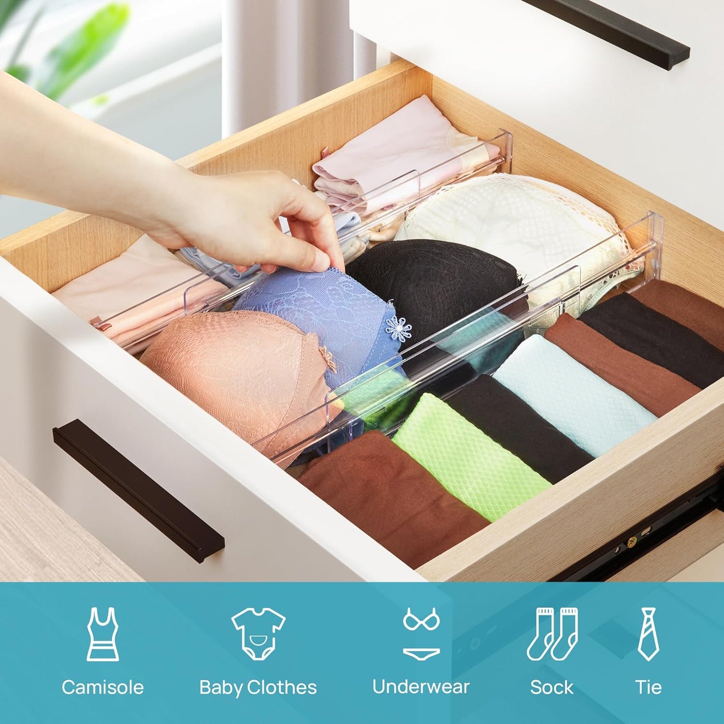 Vtopmart Adjustable Kitchen Storage Accessories Expandable Drawer Dividers NEW