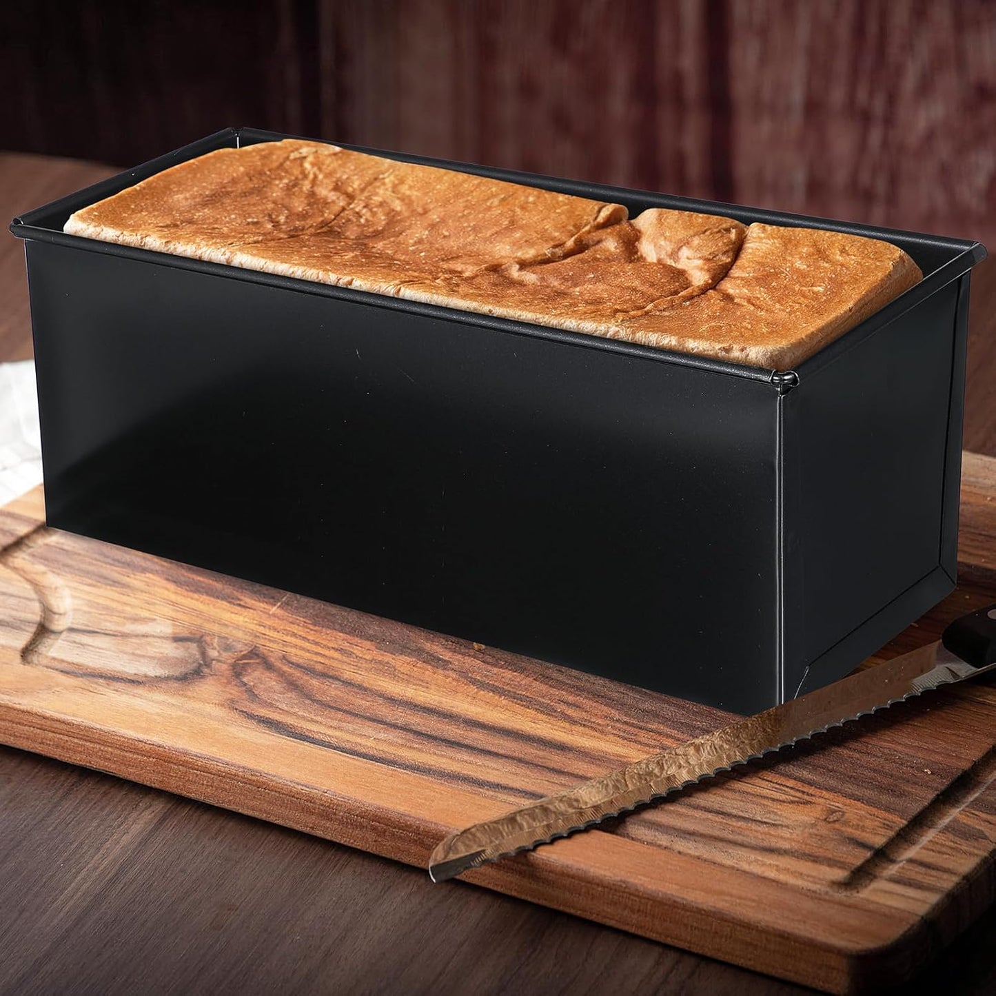 Rectangular Bakeware Tins & Trays Metal Bread Toast Box Loaf Pan Black DEMO
