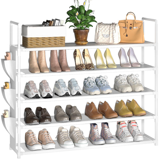 OYREL 5 Shoe Racks Tier Shoe Organizer Rack Storage for 20-25 Pairs of NEW