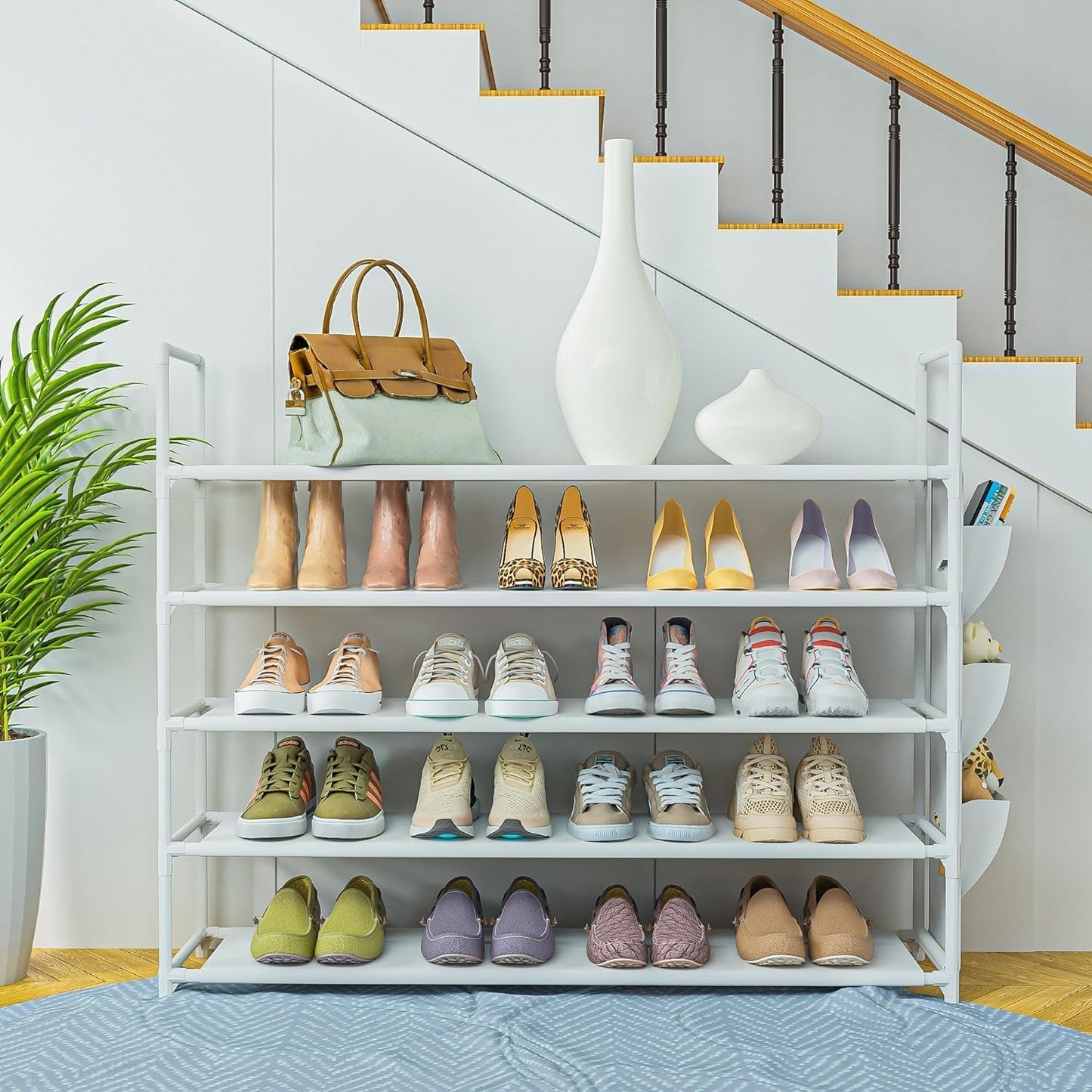 OYREL 5 Shoe Racks Tier Shoe Organizer Rack Storage for 20-25 Pairs of NEW