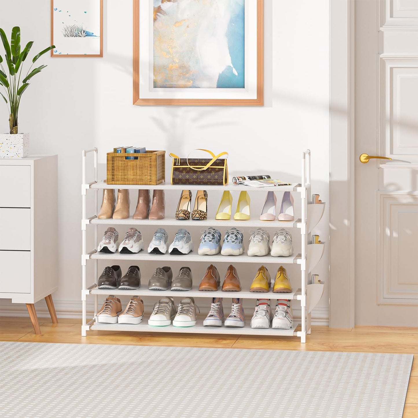OYREL 5 Shoe Racks Tier Shoe Organizer Rack Storage for 20-25 Pairs of NEW