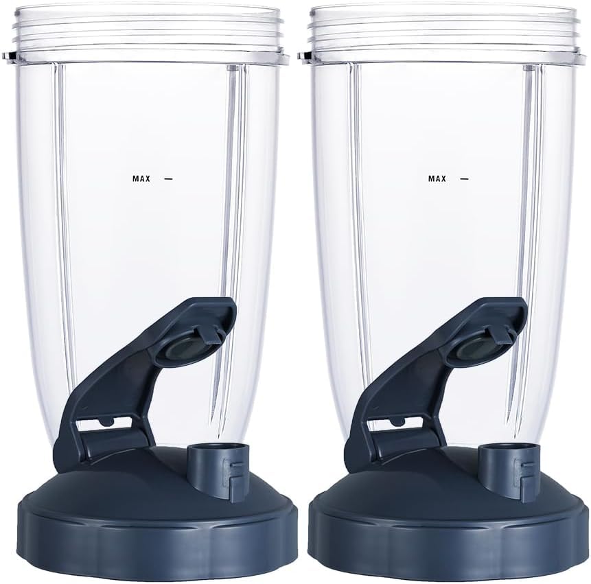 24oz Blenders Cups with Flip-Top To-Go-Lids Fit for NutriBullet Grey NEW