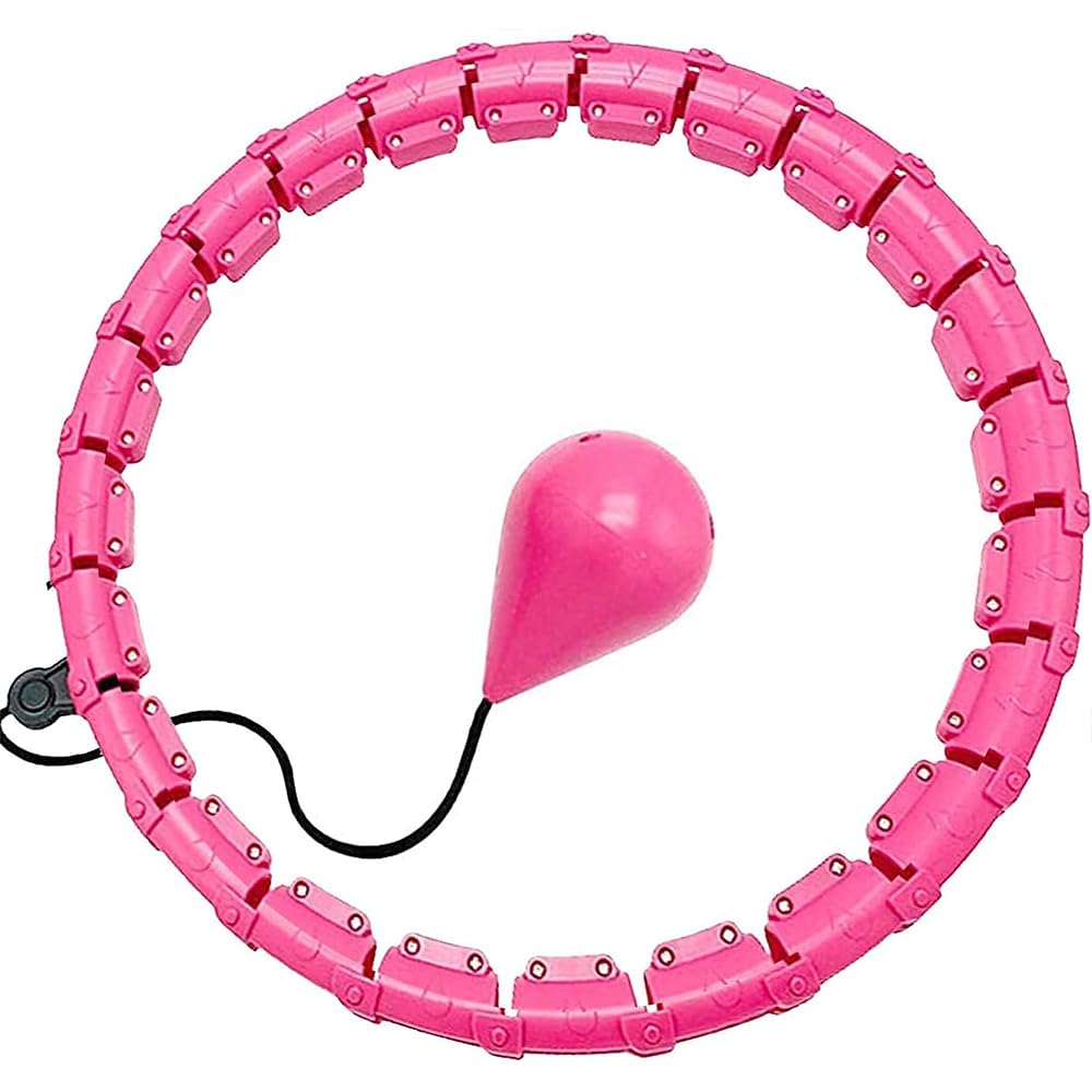 Adjustable Fitness Hoops Weighted Hula Hoop for Adults 2-in-1 Pink DEMO