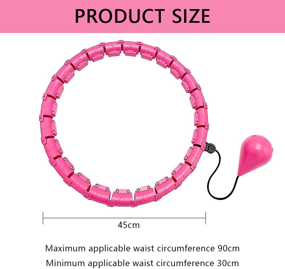 Adjustable Fitness Hoops Weighted Hula Hoop for Adults 2-in-1 Pink DEMO