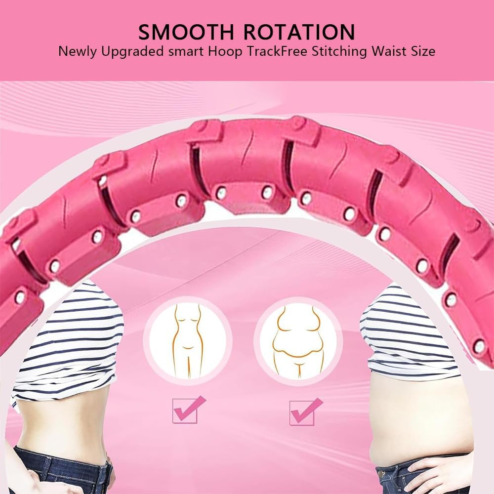 Adjustable Fitness Hoops Weighted Hula Hoop for Adults 2-in-1 Pink DEMO