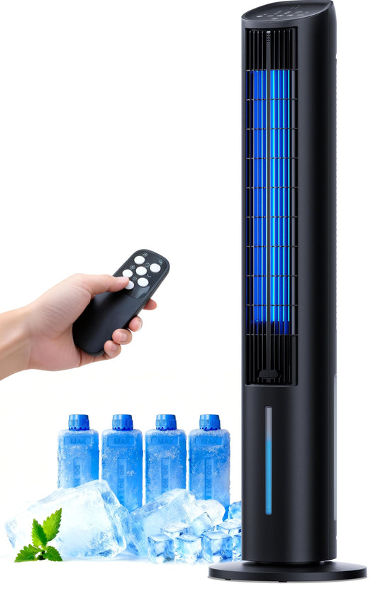 Bladeless Tower Fans Fan Cooling Portable Air Conditioner Remote Control DEMO
