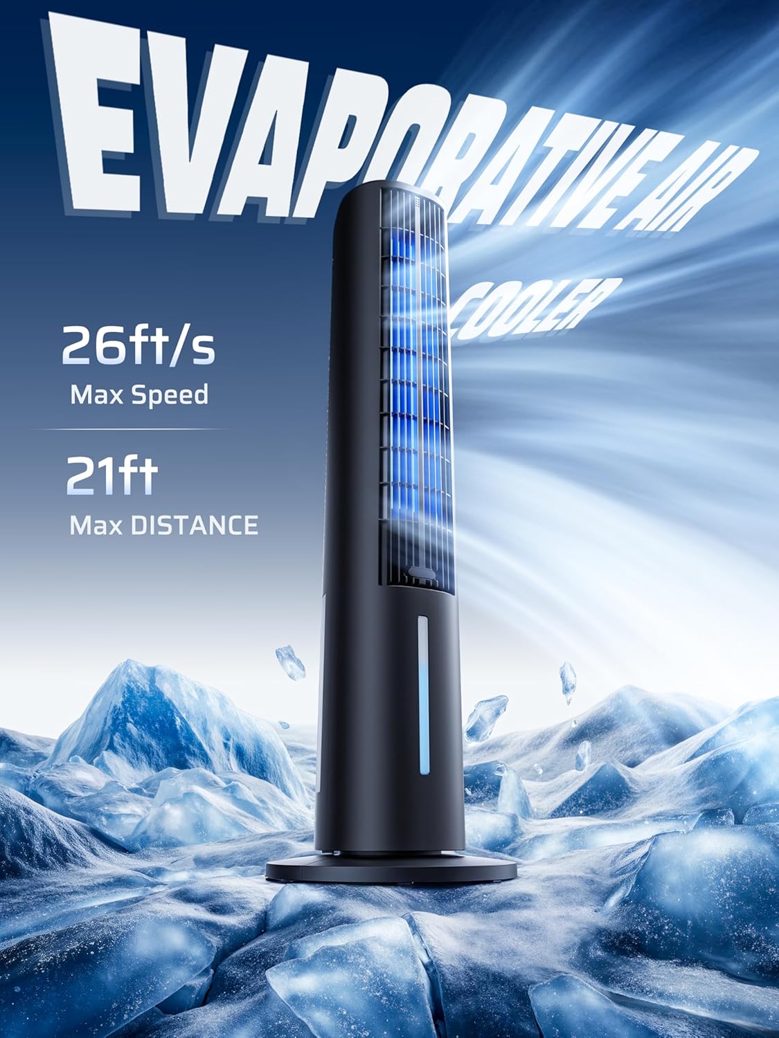 Bladeless Tower Fans Fan Cooling Portable Air Conditioner Remote Control DEMO