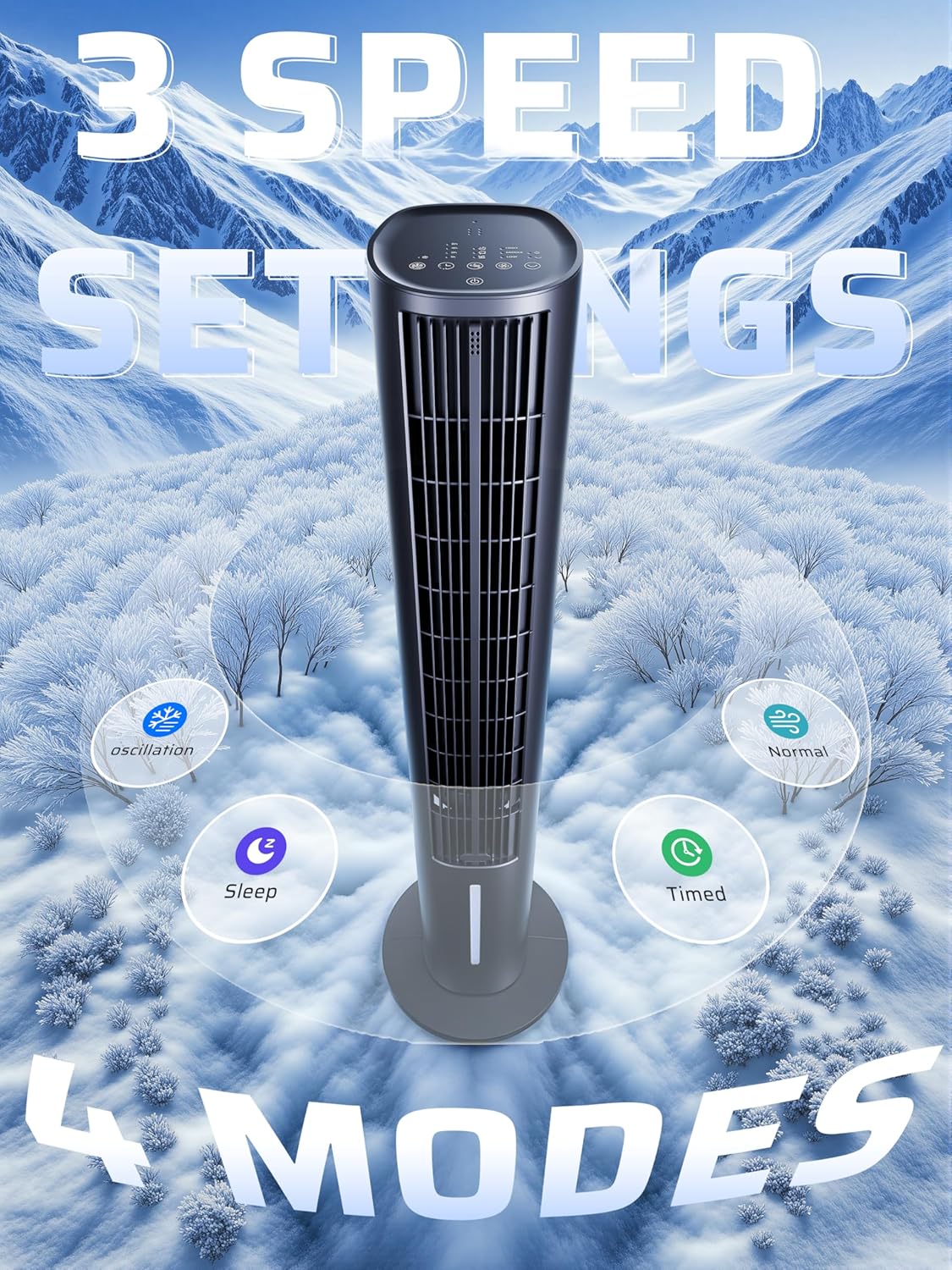 Bladeless Tower Fans Fan Cooling Portable Air Conditioner Remote Control DEMO
