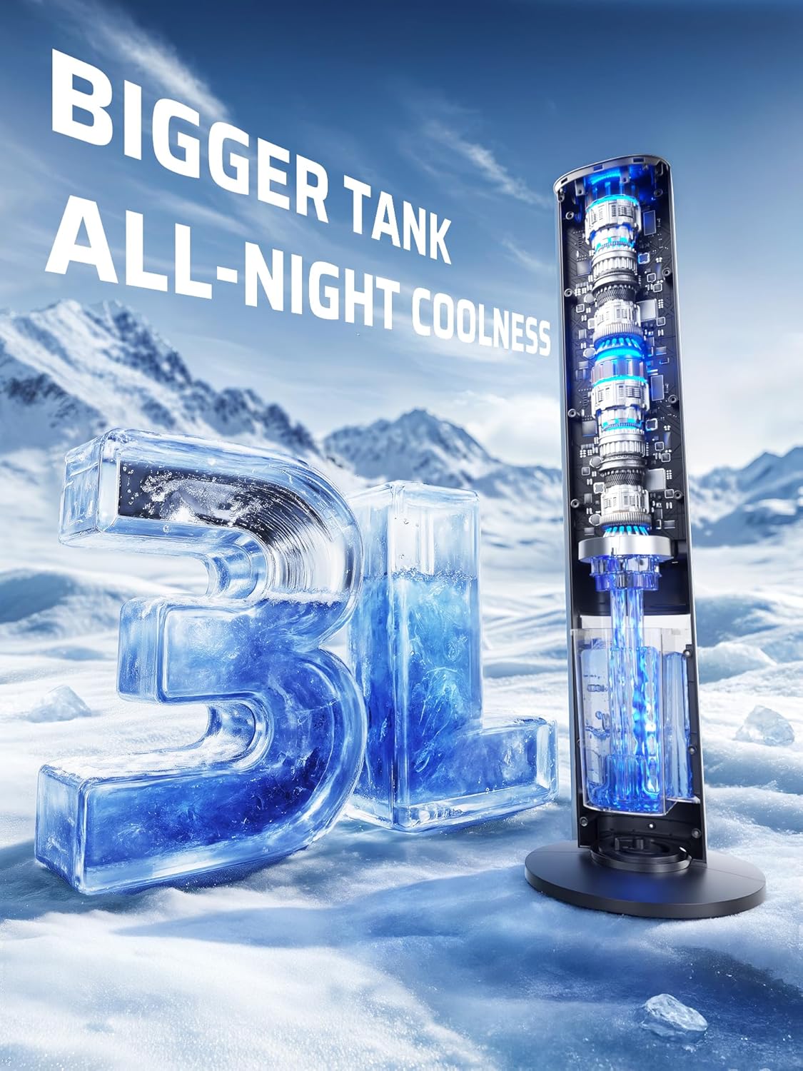 Bladeless Tower Fans Fan Cooling Portable Air Conditioner Remote Control DEMO