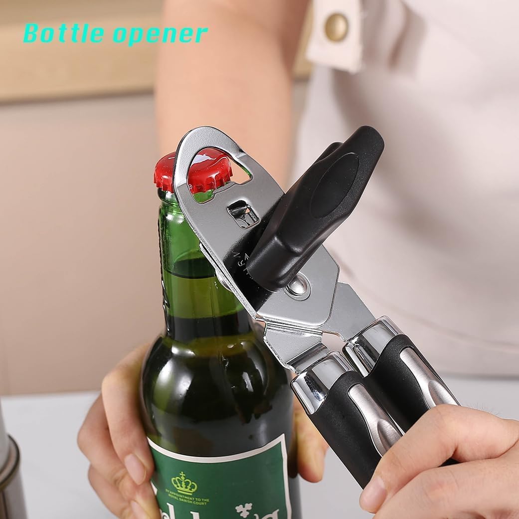 3-in-1 Heavy Duty Can Opener with Soft Handle Kitchen Gadgets Size 8.5 Size NEW