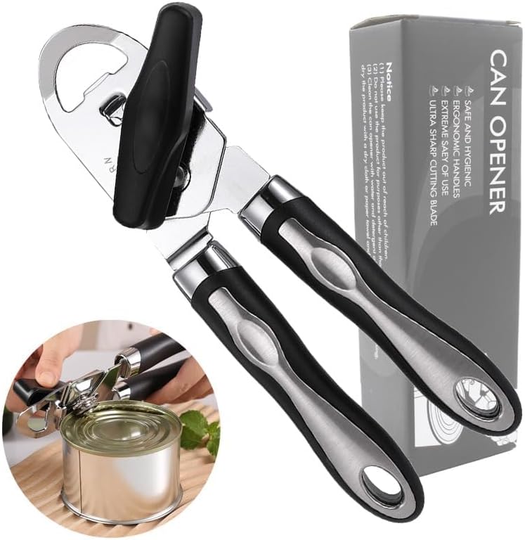 3-in-1 Heavy Duty Can Opener with Soft Handle Kitchen Gadgets Size 8.5 Size NEW