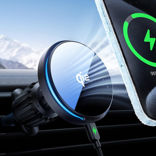 Lamicall 15W Automobile Chargers Qi2 Wireless Car Mount Charger 360° NEW