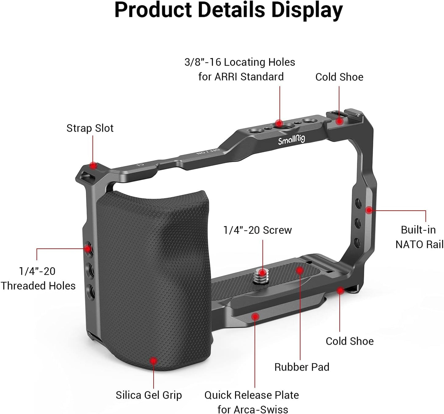 SMALLRIG ZV-E10 Camera Cage Mount with Grip and Built-in Quick Release DEMO