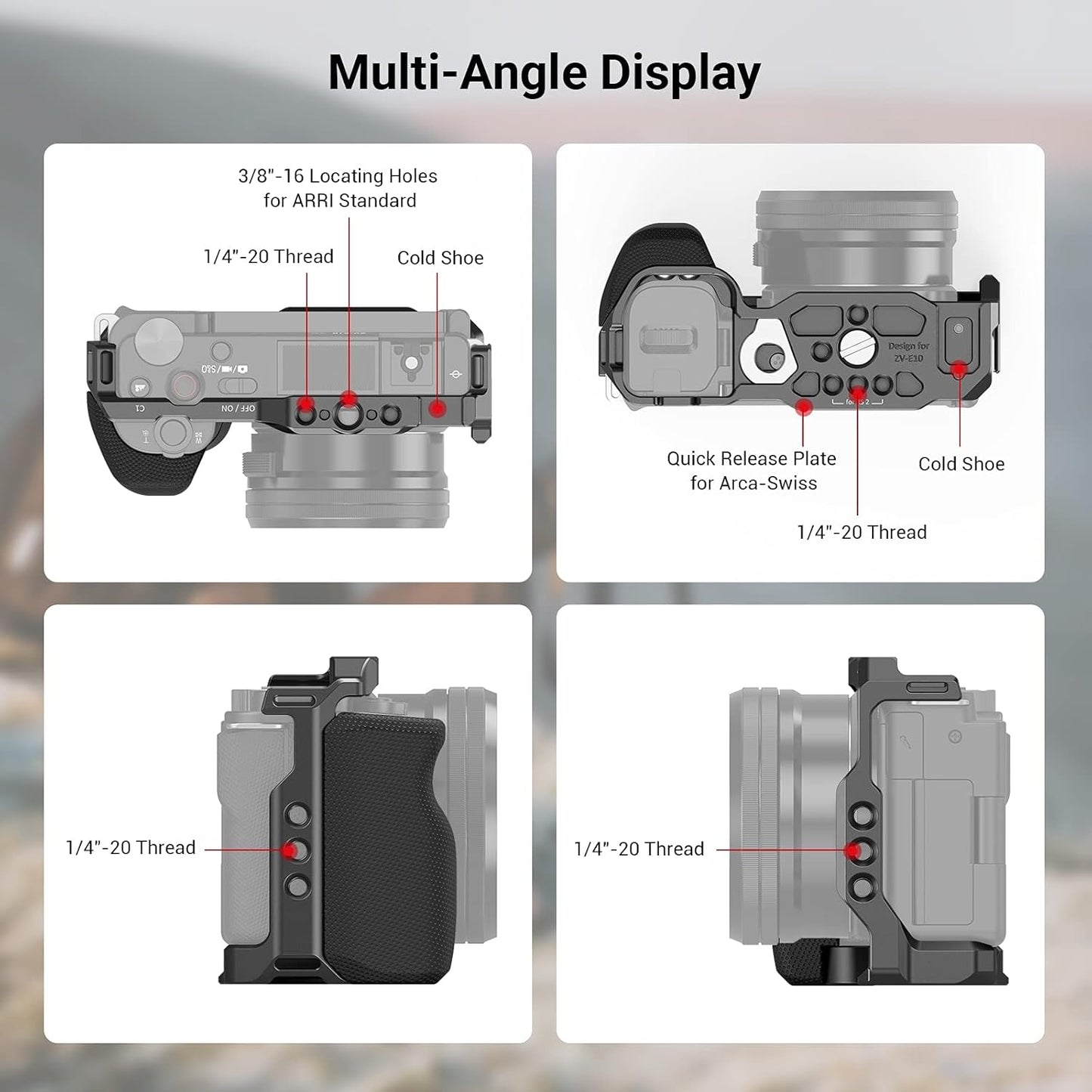 SMALLRIG ZV-E10 Camera Cage Mount with Grip and Built-in Quick Release DEMO