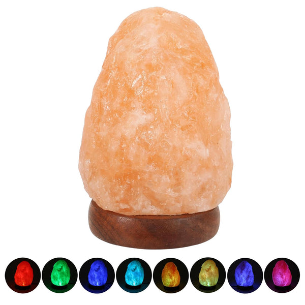 Elegant 7-Color Table Lamps Changing Natural Pink Salt Rock Table Lamp for NEW