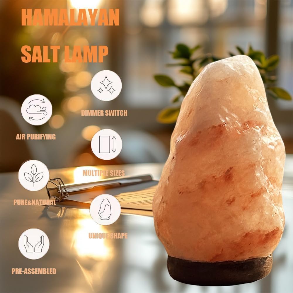 Elegant 7-Color Table Lamps Changing Natural Pink Salt Rock Table Lamp for NEW