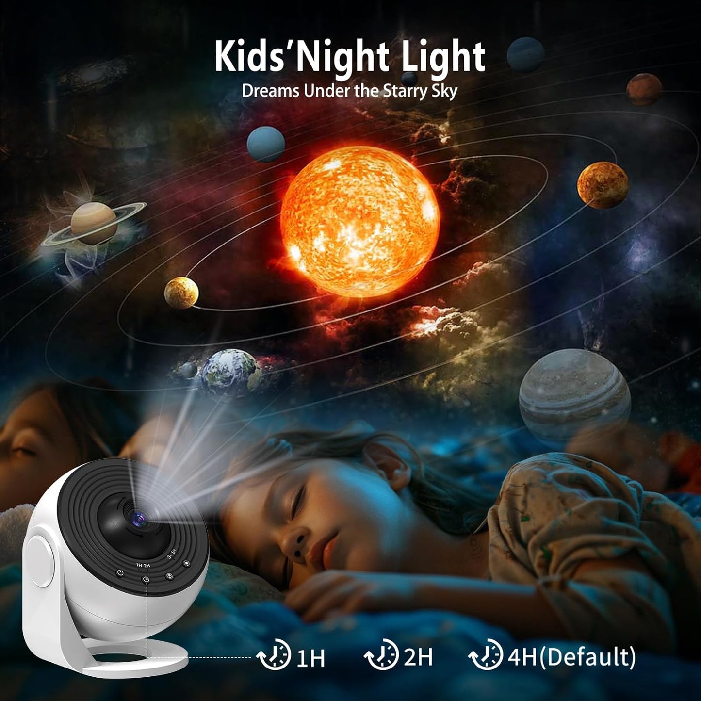 LED Space Projector Lamp Home Planetarium Night Lights White NEW