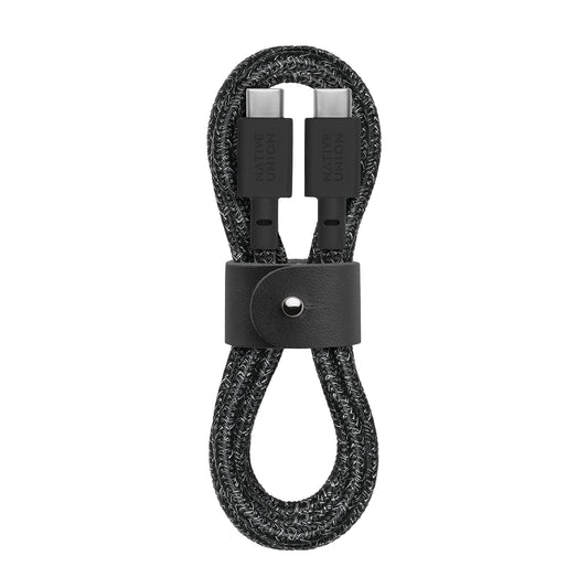 Native Union Type A to USB-C 1.2m Braided Belted Charging Cable Cosmos Black NEW