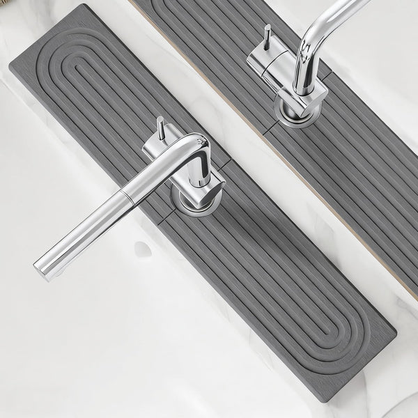 Gray Diatomite Faucet Dish Drying Mats with Non-Slip Design 60x10cm NEW