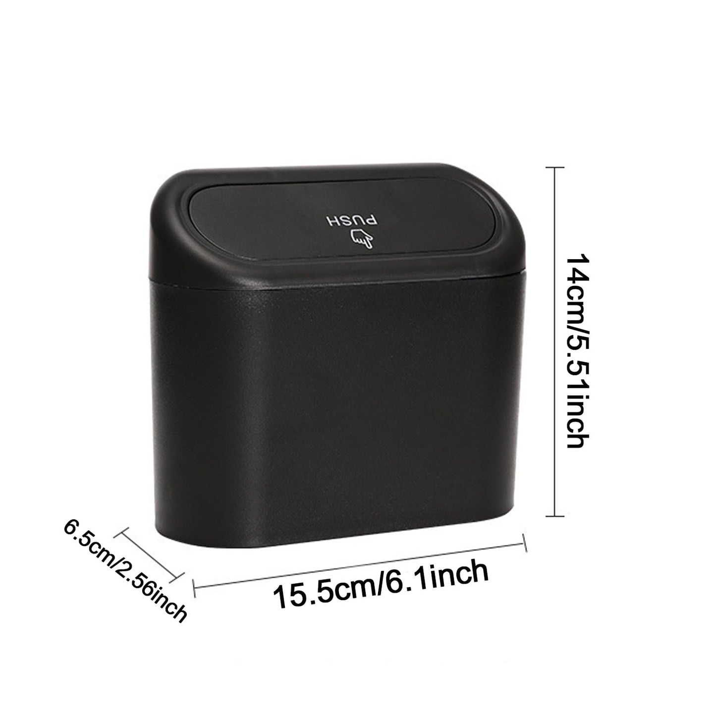 Car Accessories Trash Rubbish Dust Bin Holder Box Case Black 15.5x14x6.5cm NEW