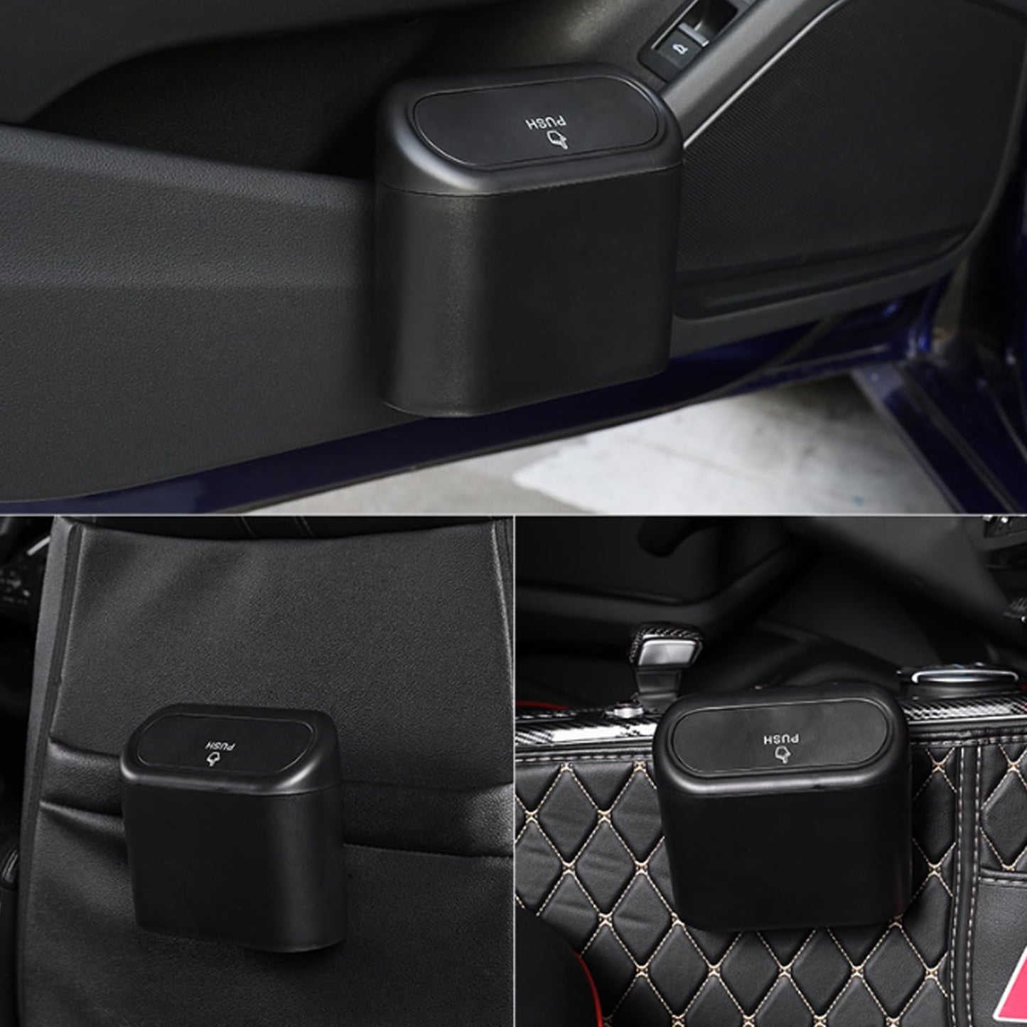 Car Accessories Trash Rubbish Dust Bin Holder Box Case Black 15.5x14x6.5cm NEW