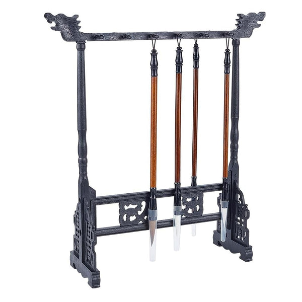 Wooden Stationery Display Organizer Black Resin Home Office Decor DEMO