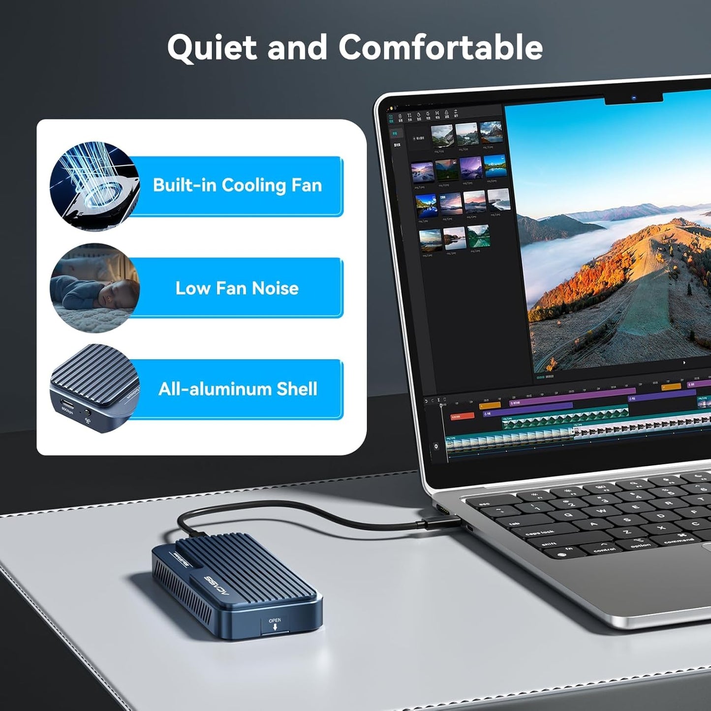 ACASIS M.2 Enclosures NVMe SSD Enclosure with Cooling Fan, USB4 V2 DEMO