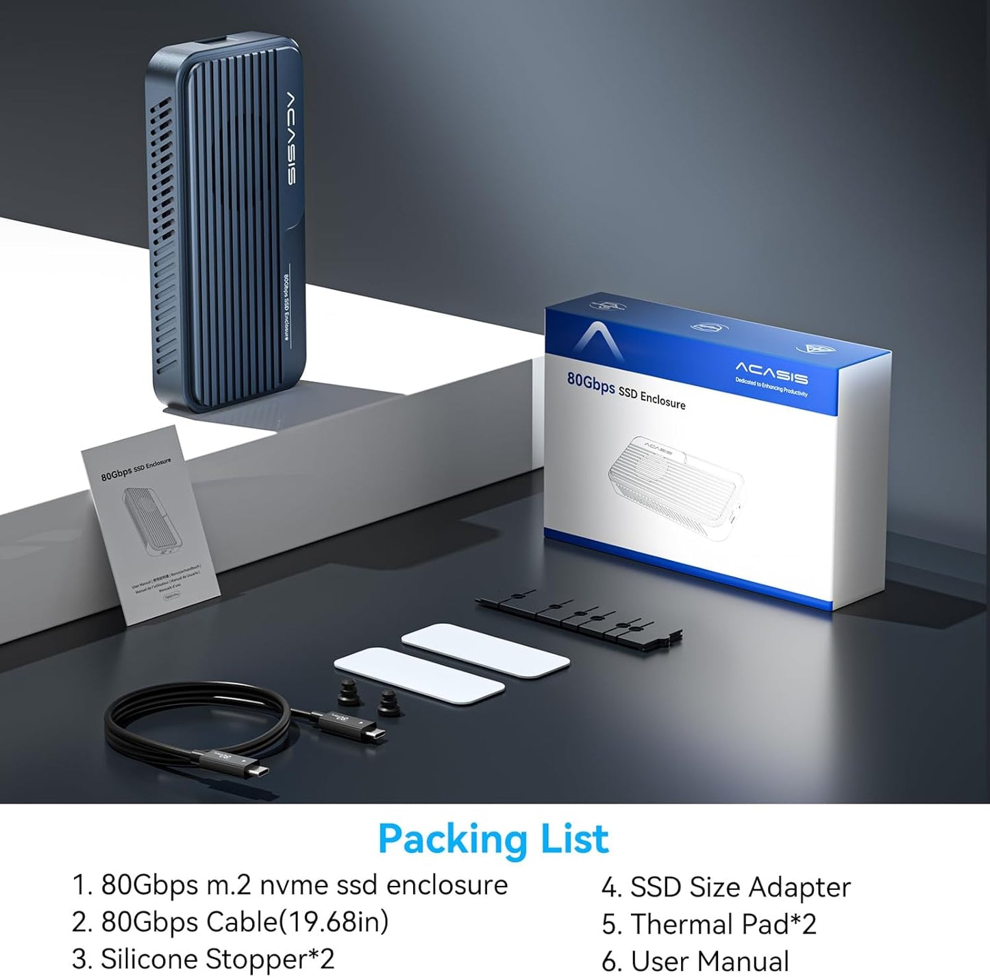 ACASIS M.2 Enclosures NVMe SSD Enclosure with Cooling Fan, USB4 V2 DEMO