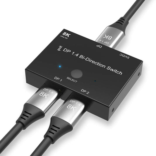 DisplayPort 8K DP 1.4 Bi-Directional Splitter Switch Selector Converter Box NEW