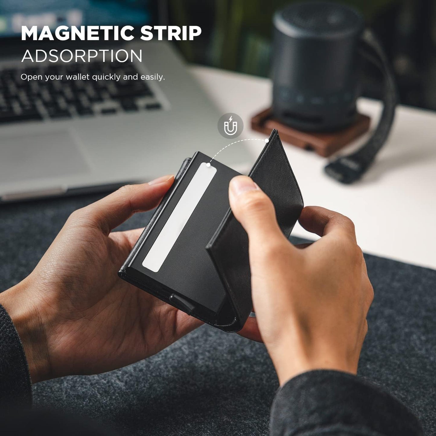 VULKIT Mens Wallets RFID Blocking Leather Smart Credit Card 11x8x2cm NEW