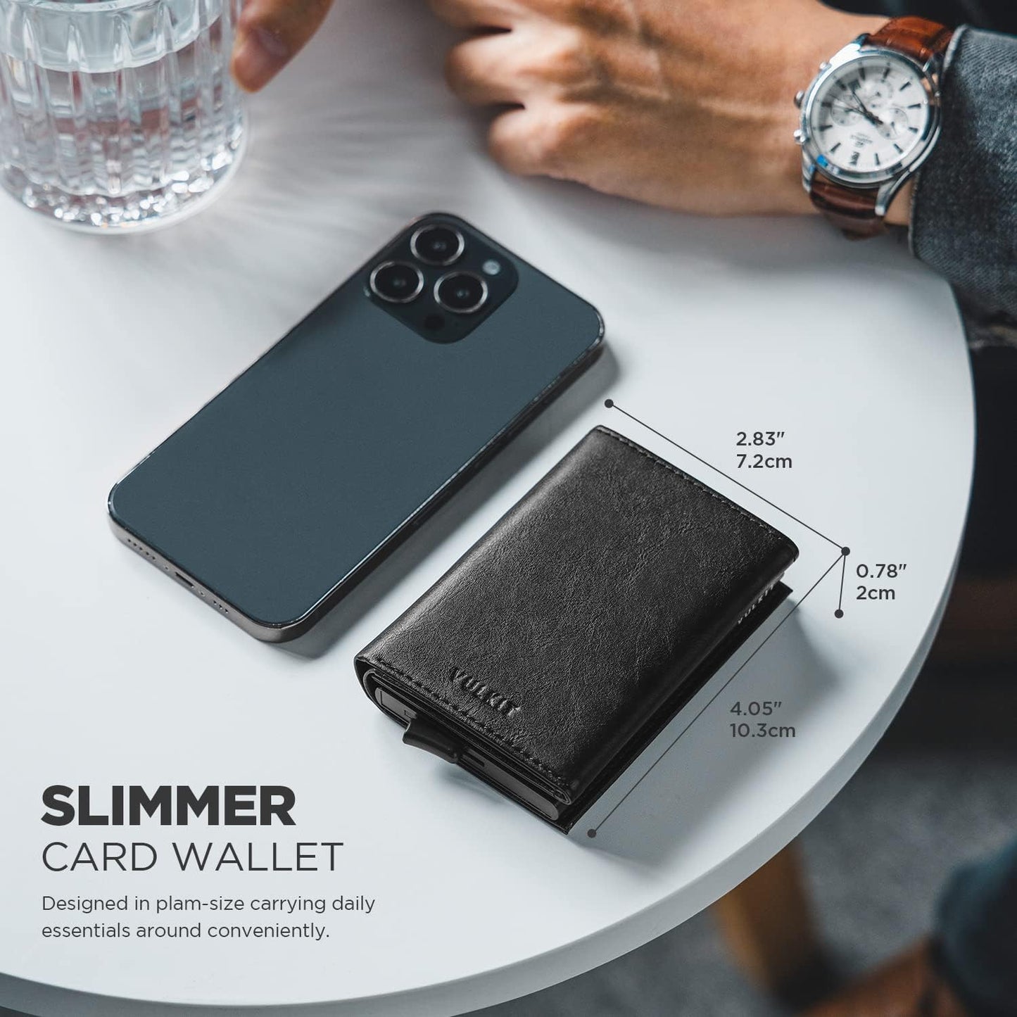 VULKIT Mens Wallets RFID Blocking Leather Smart Credit Card 11x8x2cm NEW