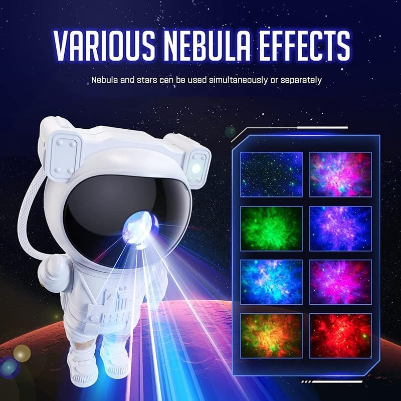 Astronaut Figure Galaxy Star Projector Decorative Night Light with Remote NEW