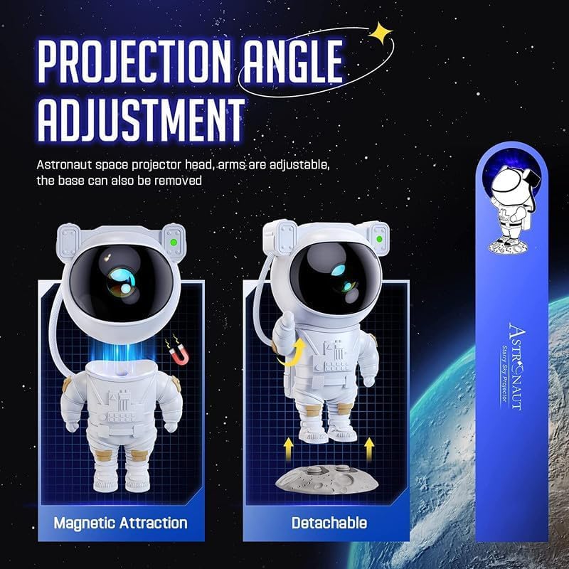 Astronaut Figure Galaxy Star Projector Decorative Night Light with Remote NEW