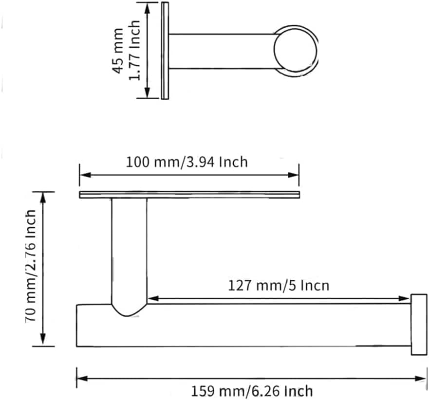 2 Piece Stainless Steel Wall Mounted Toilet Paper Holder for Bathroom DEMO