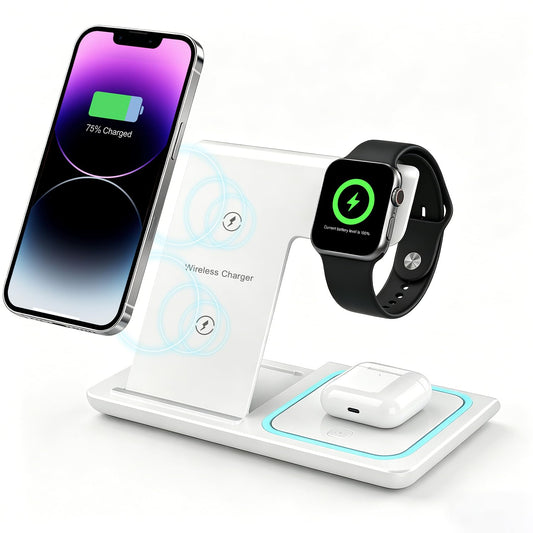 15W Fast Wireless Charging Station Universal 3-in-1 for Mobile Phones DEMO