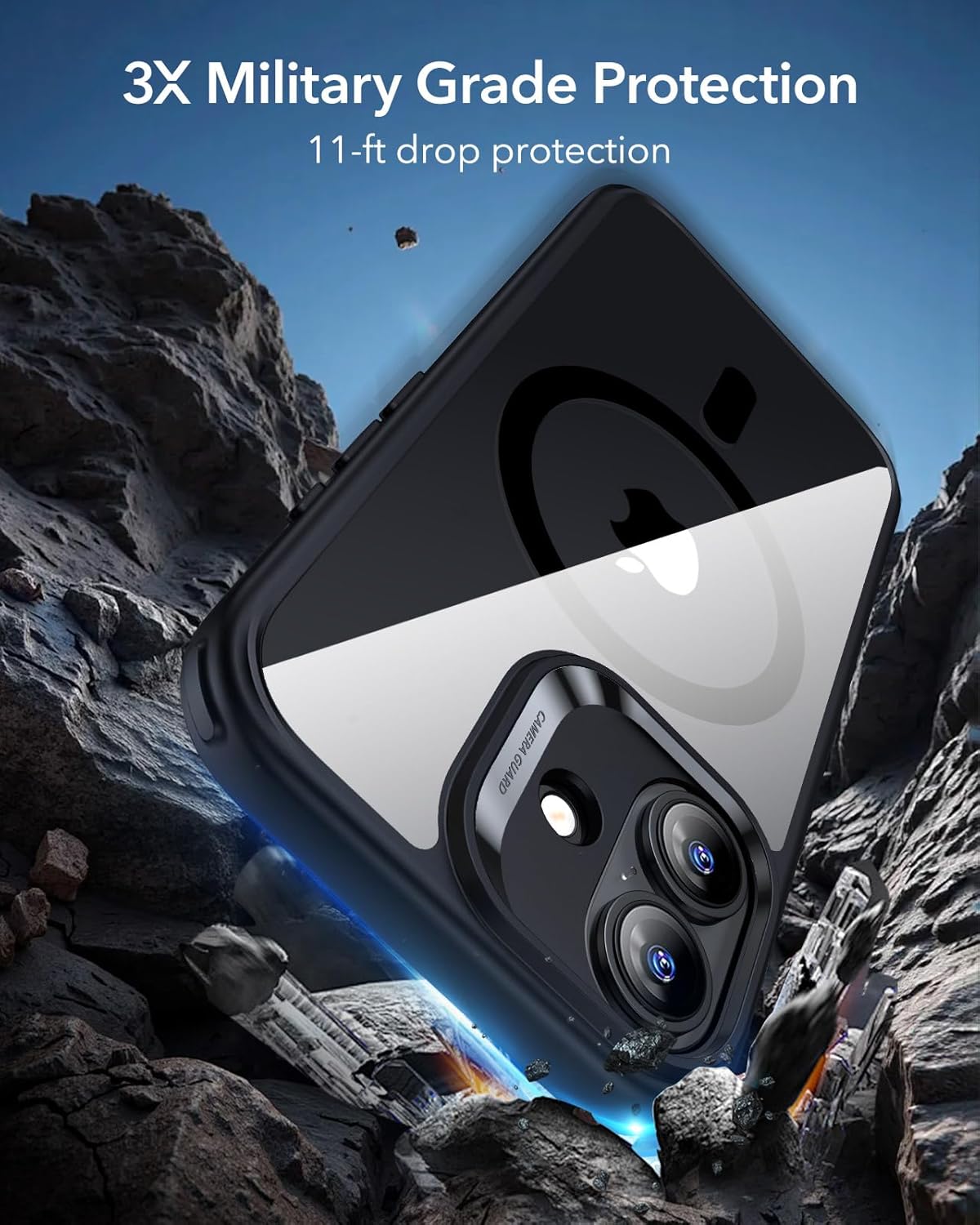 ESR Hybrid Phone Case Compatible with MagSafe Black & Clear iPhone 17 NEW