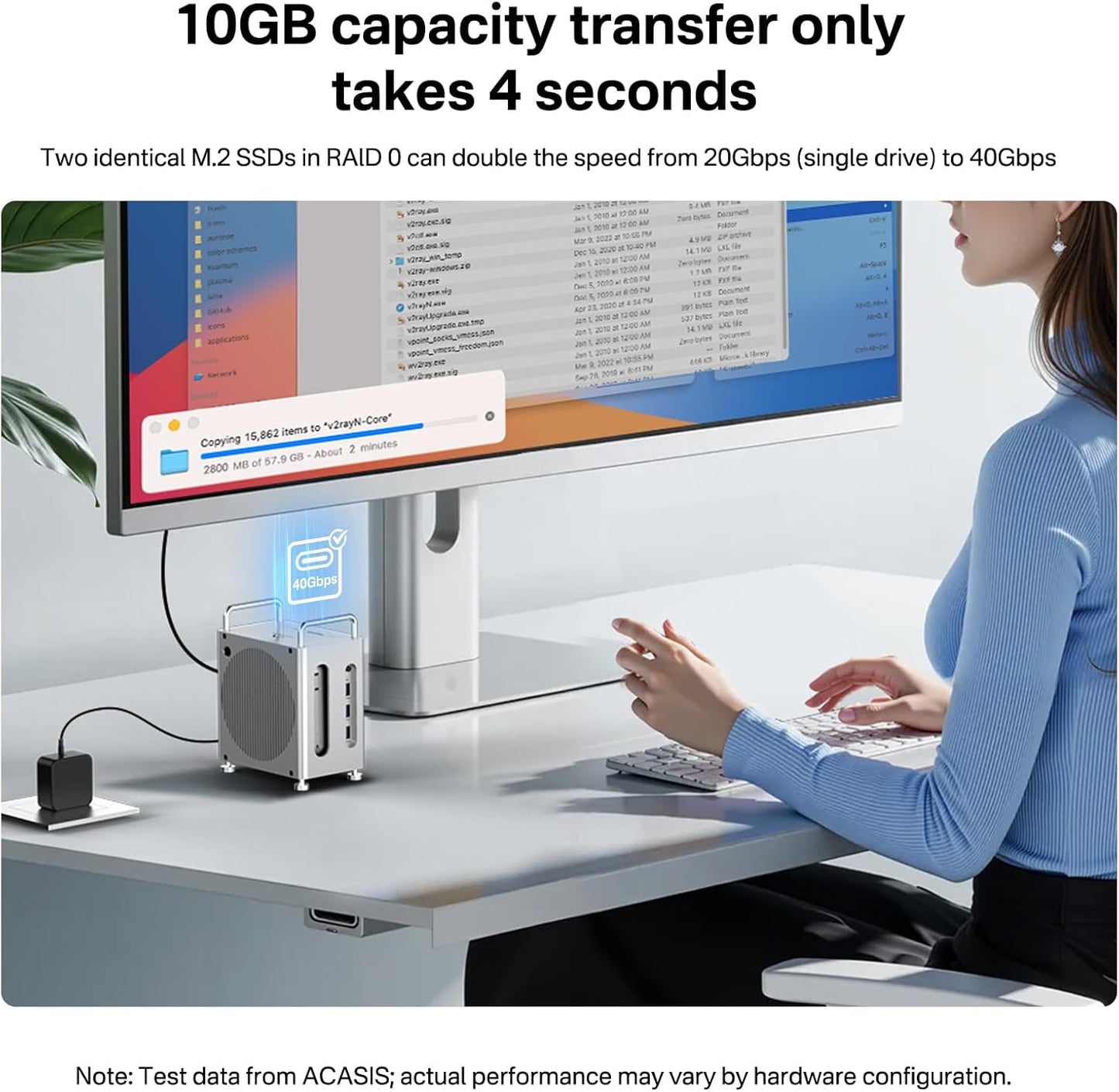 ACASIS Dual-Bay Docking Stations NVMe SSD Enclosure 11-in-1 Workstation DEMO