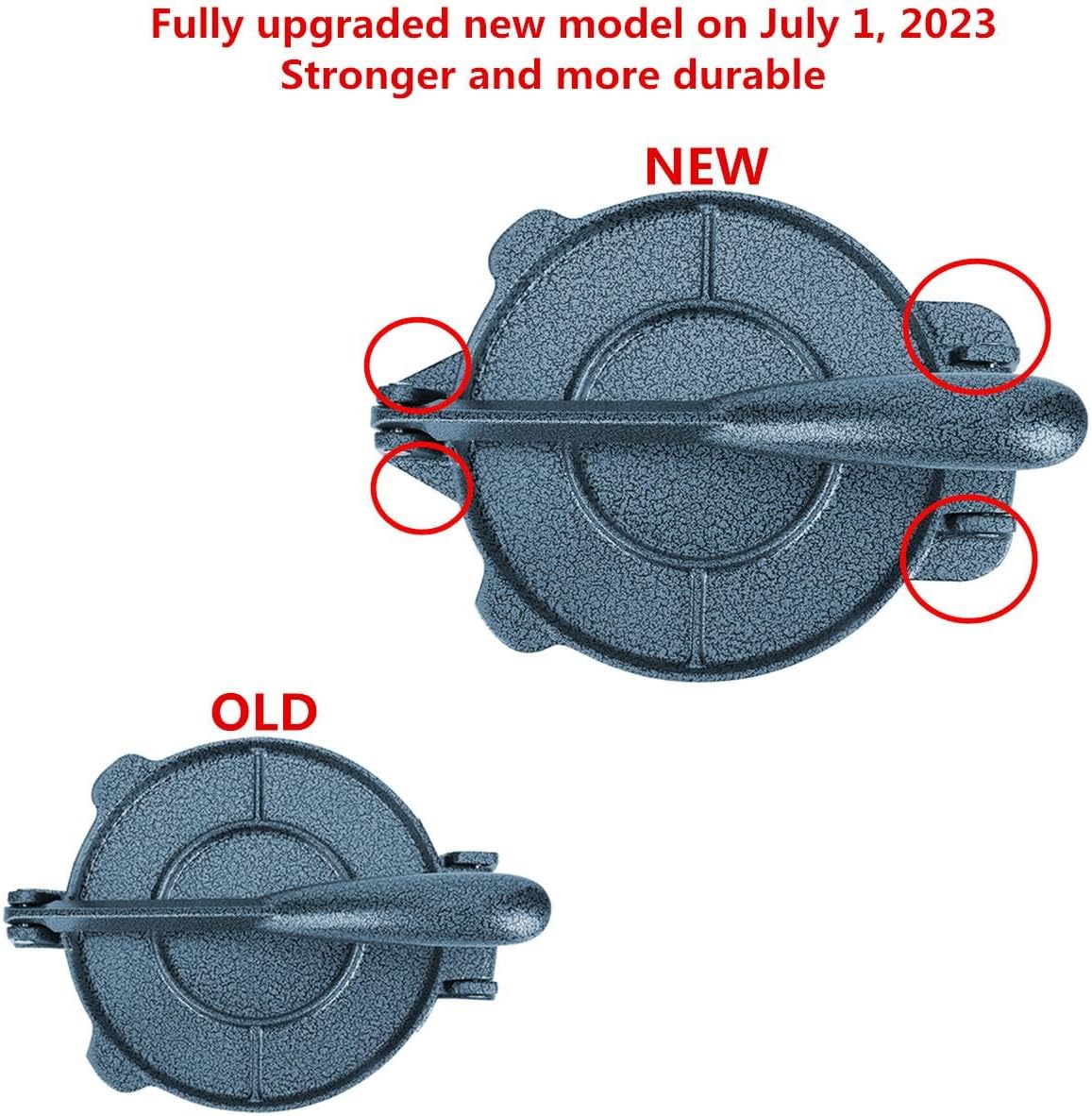 ViviCreate 8" Heavy Duty Cast Iron Tortilla Press with 100pcs Paper Blue NEW