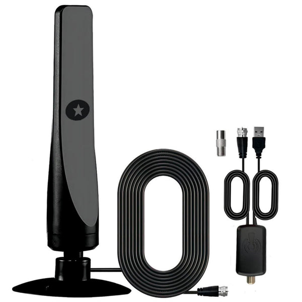 Portable Black Smart TV Antenna with HD Digital Signal Booster Plug Play DEMO