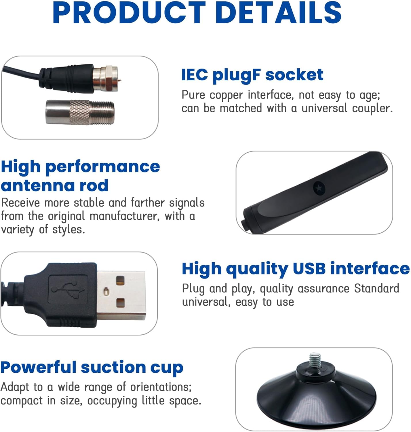Portable Black Smart TV Antenna with HD Digital Signal Booster Plug Play DEMO