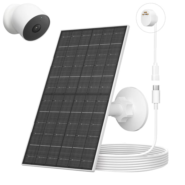 7W Solar Panels Charger for Google Nest Cam Battery White Size 22x14cm DEMO